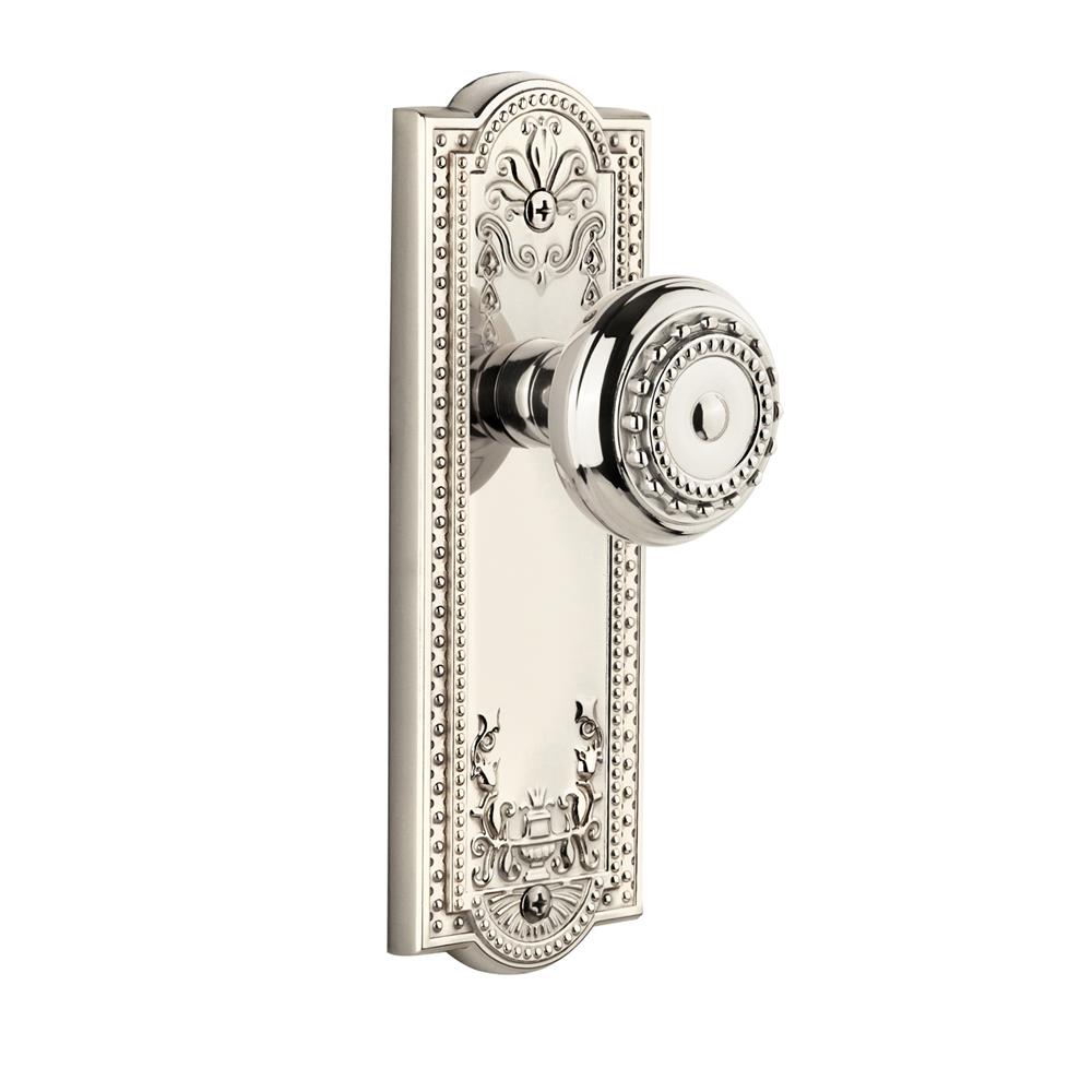 Grandeur by Nostalgic Warehouse PARPAR Complete Passage Set Without Keyhole - Parthenon Plate with Parthenon Knob in Polished Nickel